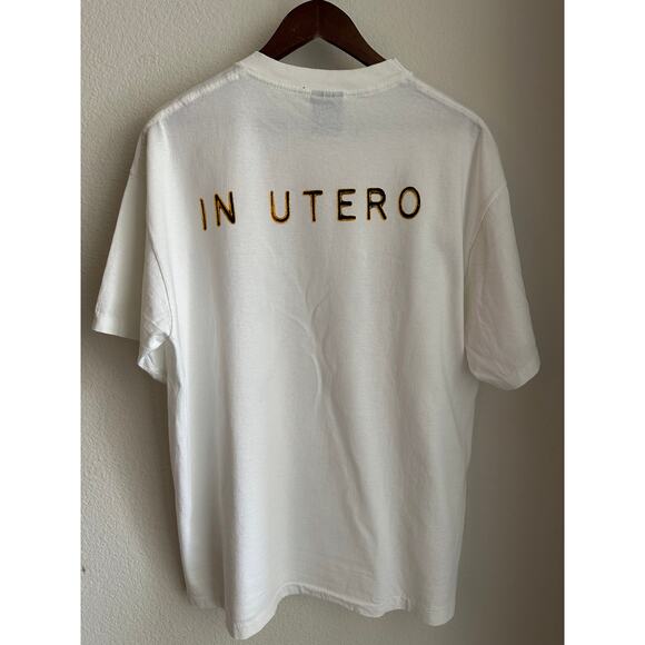 Nirvana In Utero White Vintage Reprint Single Stitch T-shirt Giant Tag - Picture 2 of 7